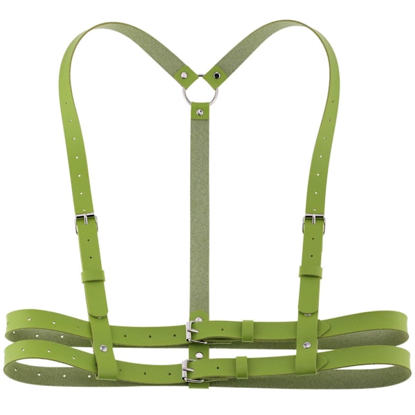 Läder Body Sele Rem Bälten Smycken Gothic Accessoarer Green