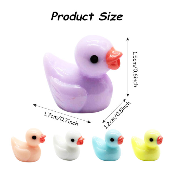 pc Mini Resin Duck Miniature Duck Figuurit Micro Fairy Gard Multicolor 100