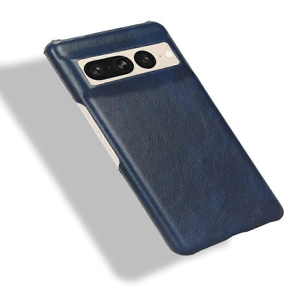 【Ny】 Til Google Pixel 7 Pro 5G Støtsikkert PC + PU-deksel med litchitekstur Blue