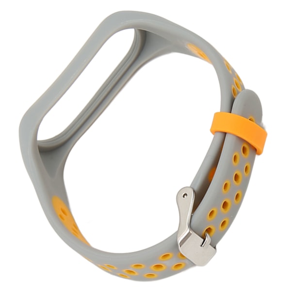 Ersättningsarmband Fullt Skydd Justerbart Mjukt Silikon Smart Armbandsrem för Mi Band 7 - Grå/Orange