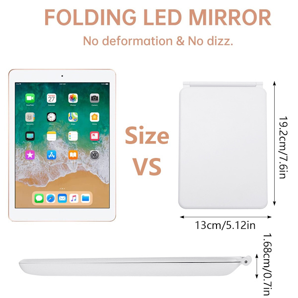 LED Mirror Lighted Mirror 3 Färger Ljus USB rosa pink