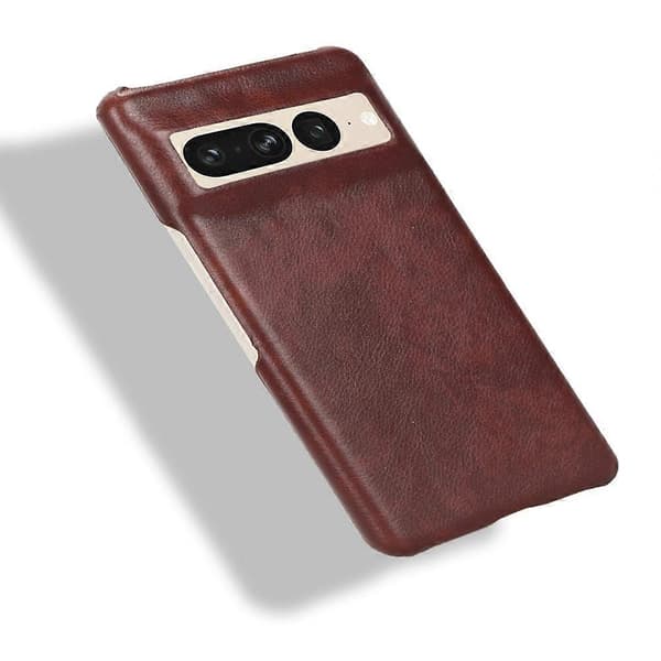 【Ny】 Til Google Pixel 7 Pro 5G Støtsikkert PC + PU-deksel med litchitekstur Brown