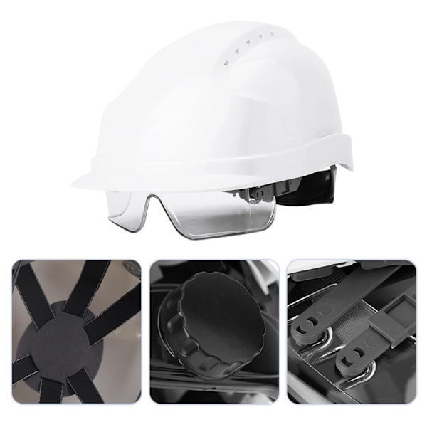 Goggle-Visierhelm mit integrierten Sicherheitsmerkmalen (Weiß)