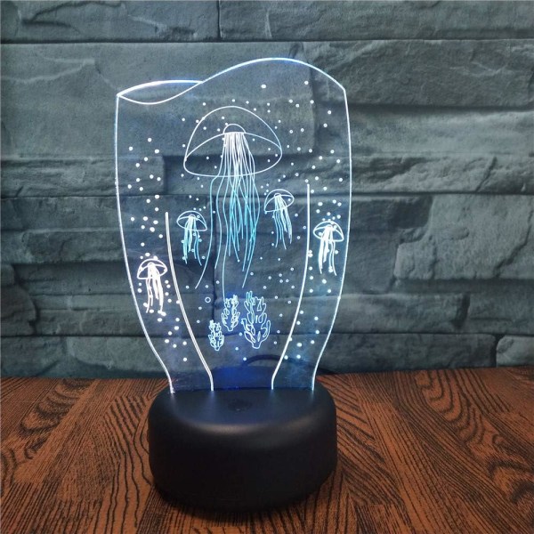 3D-optinen illuusio meduusa värikäs valotehoste Touch