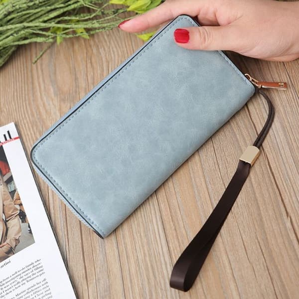 [YD]YD-Mat Lang Pung Dame Pung Clutch Taske Lynlås (Sort)