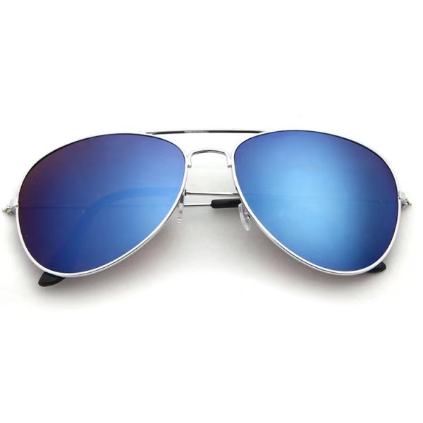 Polariserte solbriller - Ramme i rustfritt stål Fjær UV-beskyttelse for barn og tenåringer - Sølv ramme Isblå film Silver Frame Ice Blue Film