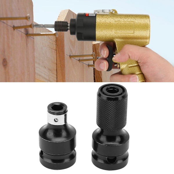 2 kpl Teleskooppihylsyadapteri: 1/2\" - 1/4\" kuusiokolo sähkövääntimille