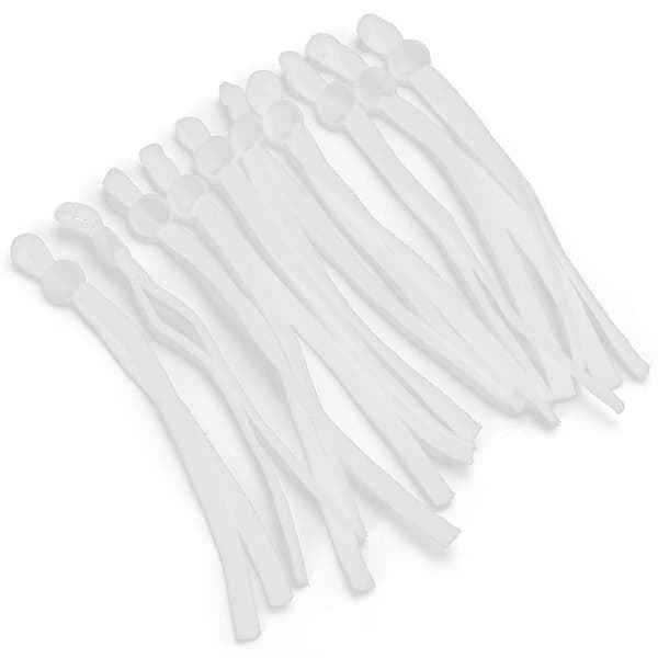 200 st elastiska band justerbart spänne stretchig öronögla rep snöre för sömnad White Flat