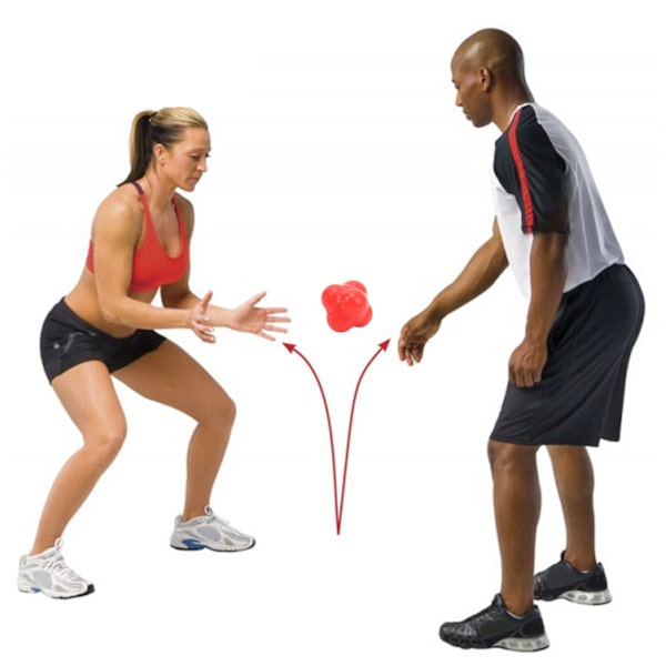 Bounce Reaction Balls för hand Ögonkoordination Reflex Speed ​​Agility Träningsutrustning för baseball Fotboll Basket Röd