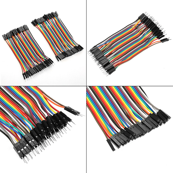 3st 10cm Färgglada Kopplingskablar: 40pin H-H, H-M, M-M för Kopplingsdäcksapplikationer