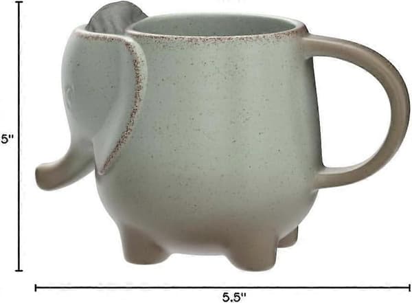 Keramisk 15oz Elefant Tekopp Grønn