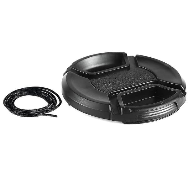 77mm senterklemme kameralinsehette (svart) Black