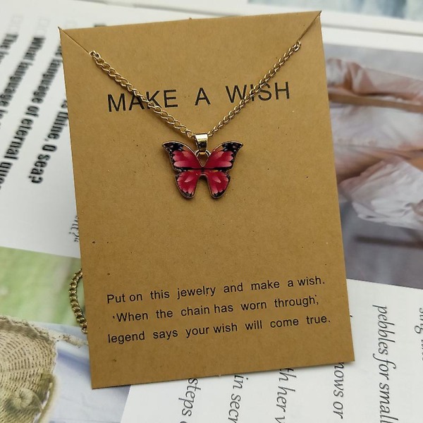 Butterfly hänge halsband Golden Statement halsband smycken