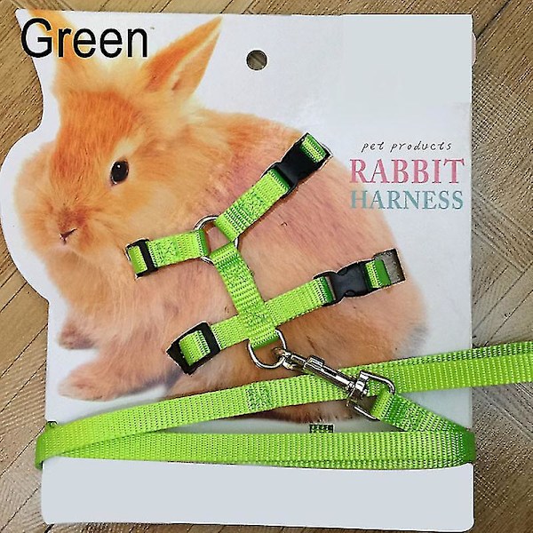 Pet Kanin mjuk sele koppel Justerbar kanin dragrep green