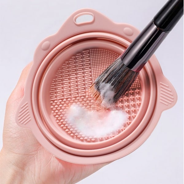 Silikon Makeup Brush Cleaning Foundation Handverktyg Pink