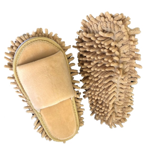 Lata Öppna Tofflor för Hemmet - Mjuka, Beige Rengöringstofflor i Storlek M (39-41)