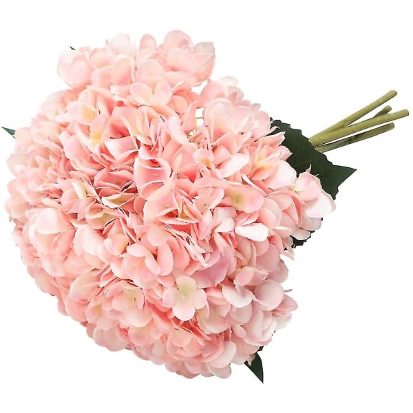 Konstgjord hortensiablomma, 5 st buketter med enkla sidenstamhuvud pink