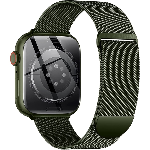 Metalbånd, der er kompatibelt med Apple Watch-bånd 40 mm 38 mm 41 mm Green 42/44/45/49mm