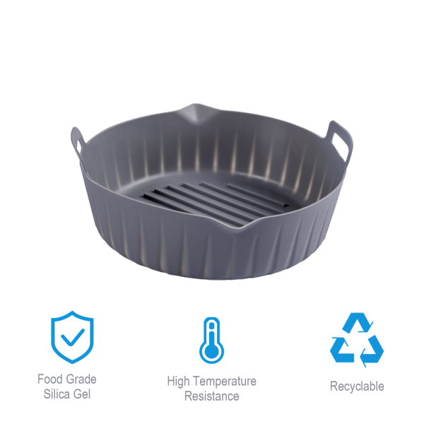 2-delad airfryer silikonkorg Grey