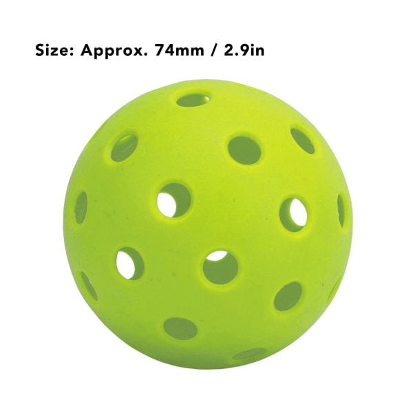 12 st 74 mm 40 hål pickleballs PE plast hög elasticitet pickleball utomhus hål bollar grön