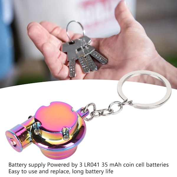 Batteridrevet LED Turbo Nøkkelringanheng med Lyd og Lys for Biler