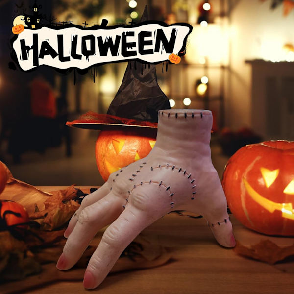 Halloween Decorations Thing Hand, 2 kpl Keskiviikon Latex Palm Realistic Scary Props koristeet, Keskiviikko Addams Family Hand keskiviikon teemajuhliin