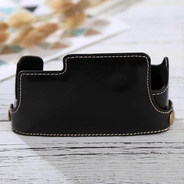 (Ny) 1/4 tomme gevind PU læder kamerahus base til FUJIFILM X-E3 Black
