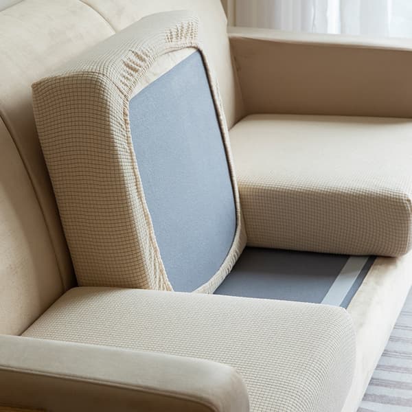 【YD】Elastiske sofatrekk Stretch Slipcover Sofatrekk 1/2/3 Seter Beige Beige Beige Double seat