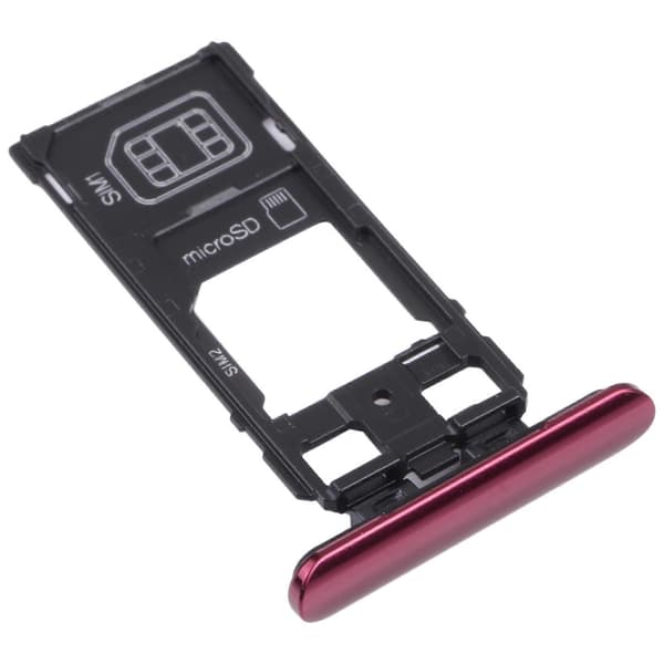 (Ny) SIM-kortfack + SIM-kortfack / Micro SD-kortfack för Sony Xperia 5 Red
