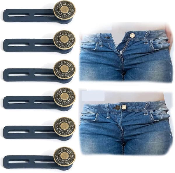 [YD]6 Pcs Button Extenders for Pants - Button for Jeans Button Waist Extender, Pants Waist Extender Adjustable