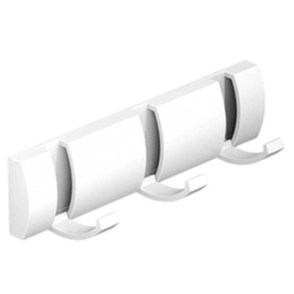 【YD】Wall Mounted Coat Rack with Foldable Aluminum Hooks, Space-Saving Design, White, 3 Hooks