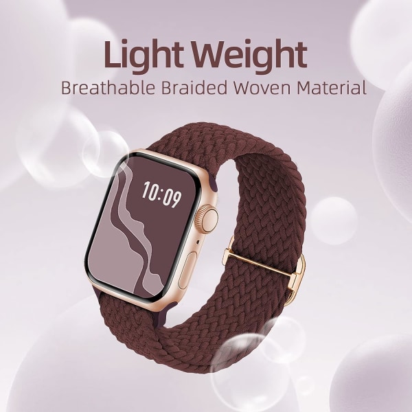 Flätad Stretchy Solo Loop kompatibel för Apple Watch Band 4pcs 4 38/40/41mm