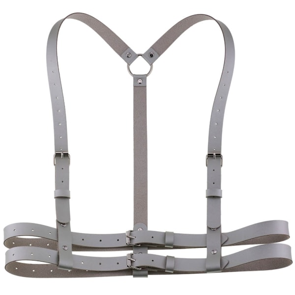 Läder Body Sele Rem Bälten Smycken Gothic Accessoarer Silver