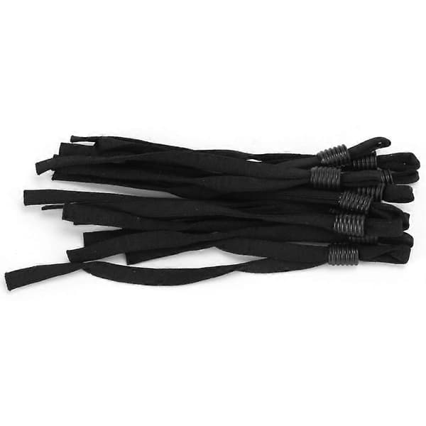 200 st elastiska band justerbart spänne stretchig öronögla rep snöre för sömnad Black Cylindrical