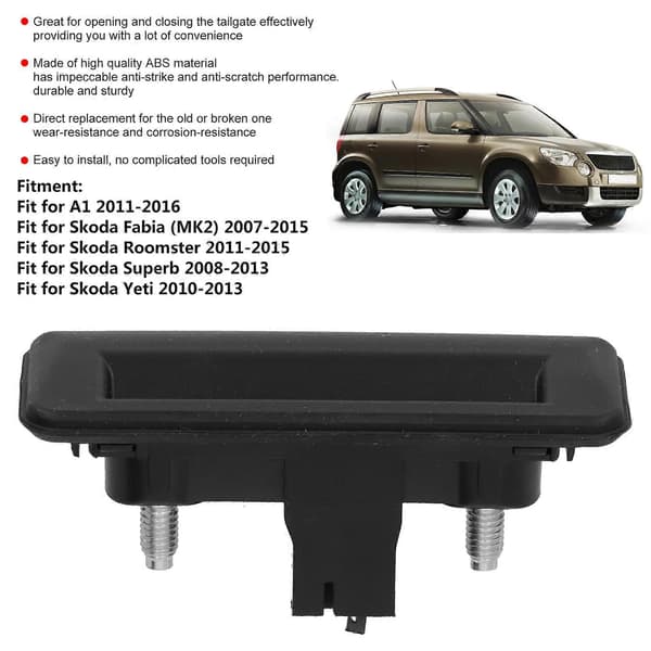 【YD】Rear Tailgate Handle Trunk Lock Pull 5J0827566E Fits Compatible with Skoda Fabia/Roomster/Superb/Yeti