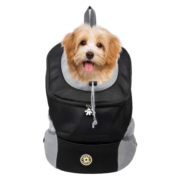 Hundryggsäck transportväska för hund (S) Svart