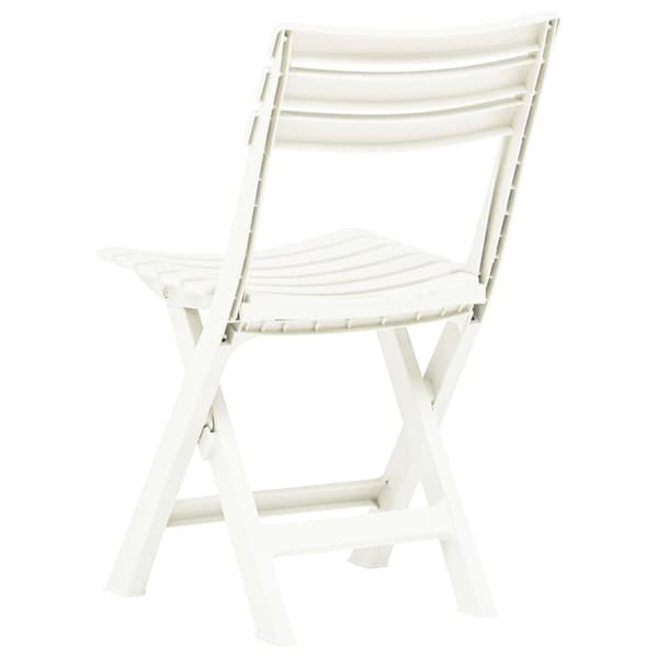 【YD】vidaXL Foldbare havestole 2 stk. plast hvid White Vit