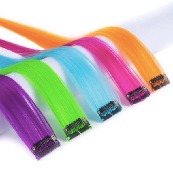 Clip-on loops / Hair extensions - 24 farver 7. Neon orange