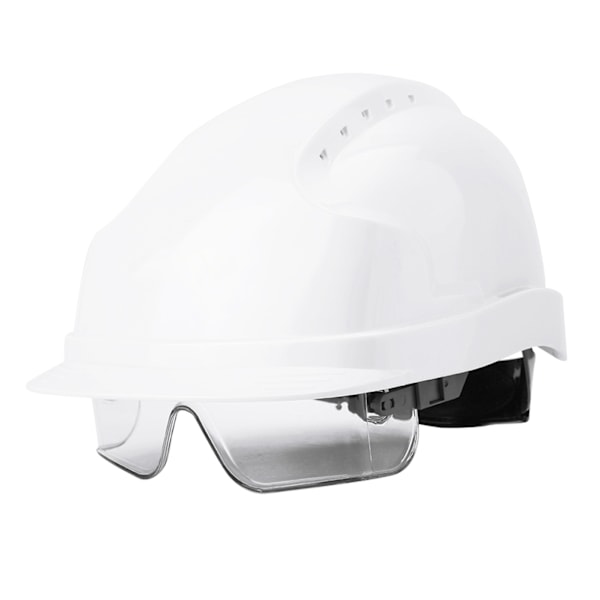 Goggle-Visierhelm mit integrierten Sicherheitsmerkmalen (Weiß)