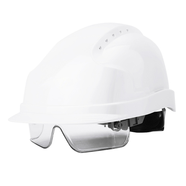 Goggle Visor Hjelm med Innebygde Sikkerhetsfunksjoner (Hvit)