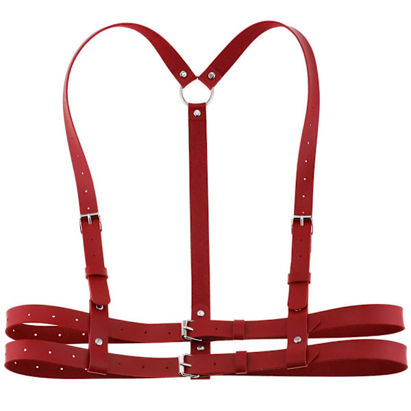 Läder Body Sele Rem Bälten Smycken Gothic Accessoarer Red