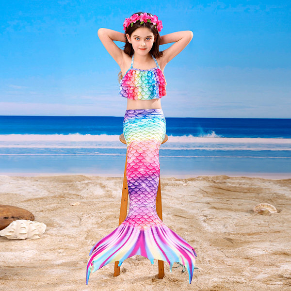 Lasten Mermaid Tail Uimapuku Tyttöjen Uimapuku Housut Uimapuvut A 110