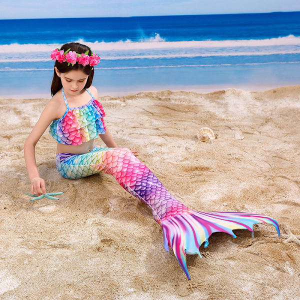 Lasten Mermaid Tail Uimapuku Tyttöjen Uimapuku Housut Uimapuvut A 110