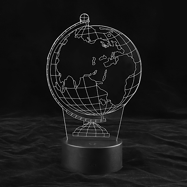 Mini Globusformet LED Nattelys - 7 Farger Visuell Optisk Lampe for Hjemmedekorasjon og Gave