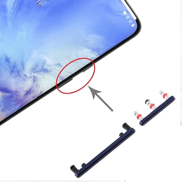 (Ny) För OnePlus 7 Pro strömknapp och volymkontrollknapp Blue