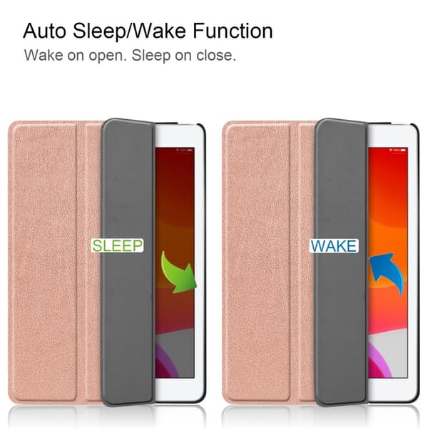 【YD】iPad 10.2 2019/2020/2021 Case Tri-Fold Rose Gold Roséguld Roséguld