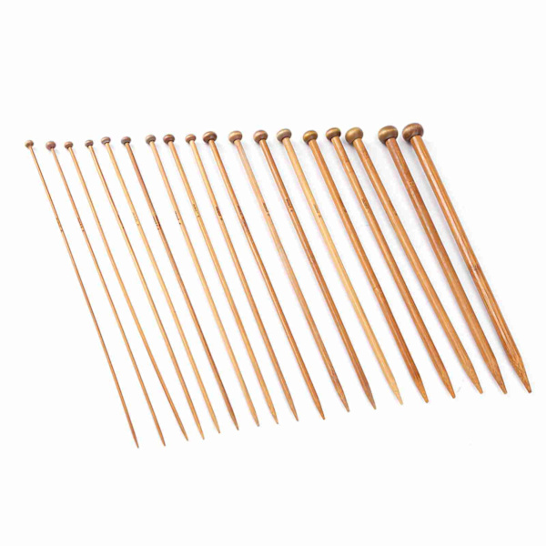 Bambusstricknålar Set, Enstaka Spetsar Kolatiserad Sticknålar 18 Storlekar (2mm till 10mm)