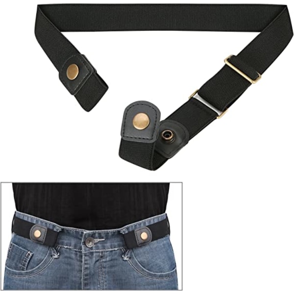 BlackNo Spänne Hidden Stretch Elastiskt midjeband Unisex passform midja