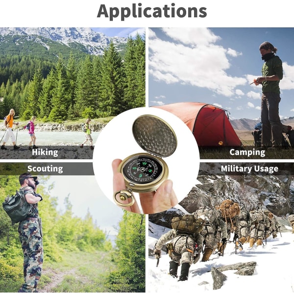 Portable military compass fluorescent navigation tool