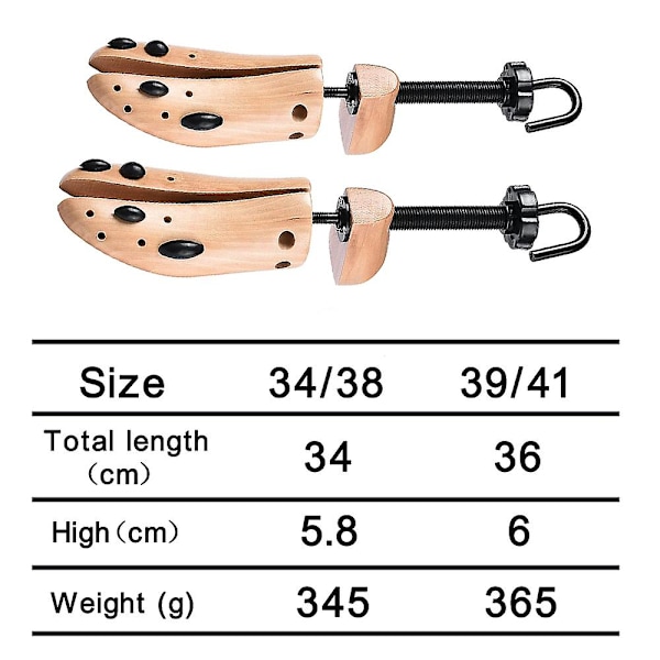 1 par massivt trä Lotus Shoe Support Shoe Expander Spring Wood